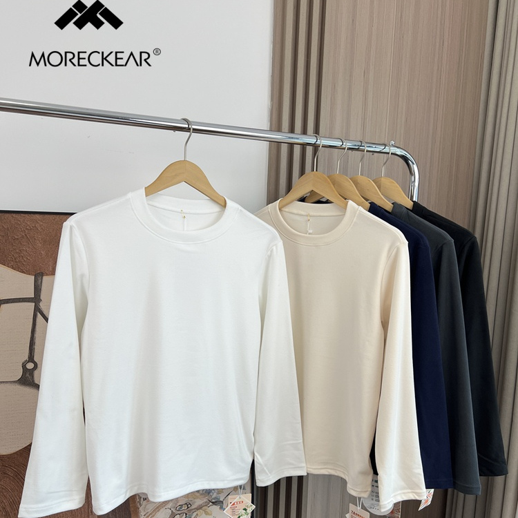 秋季男士外贸纯色打底长袖T恤