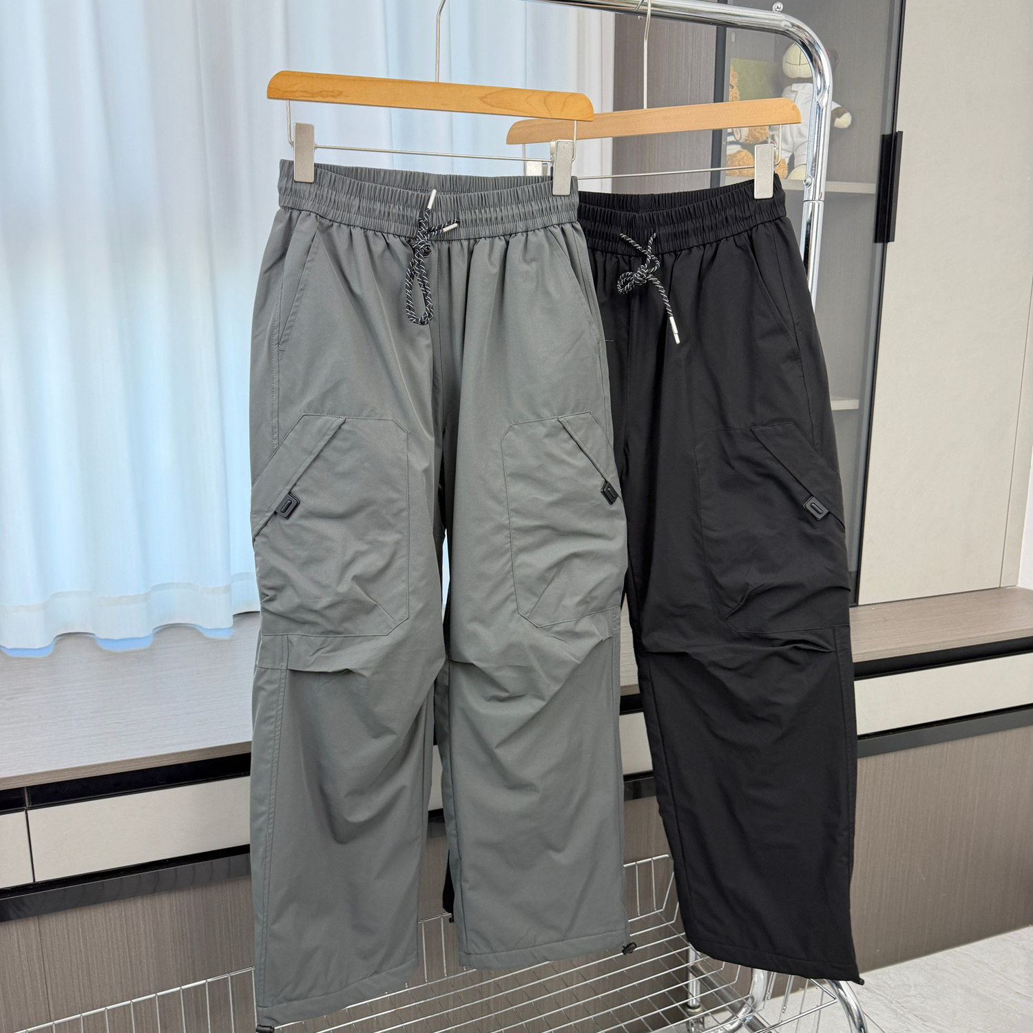 外贸松紧腰百搭直筒休闲裤