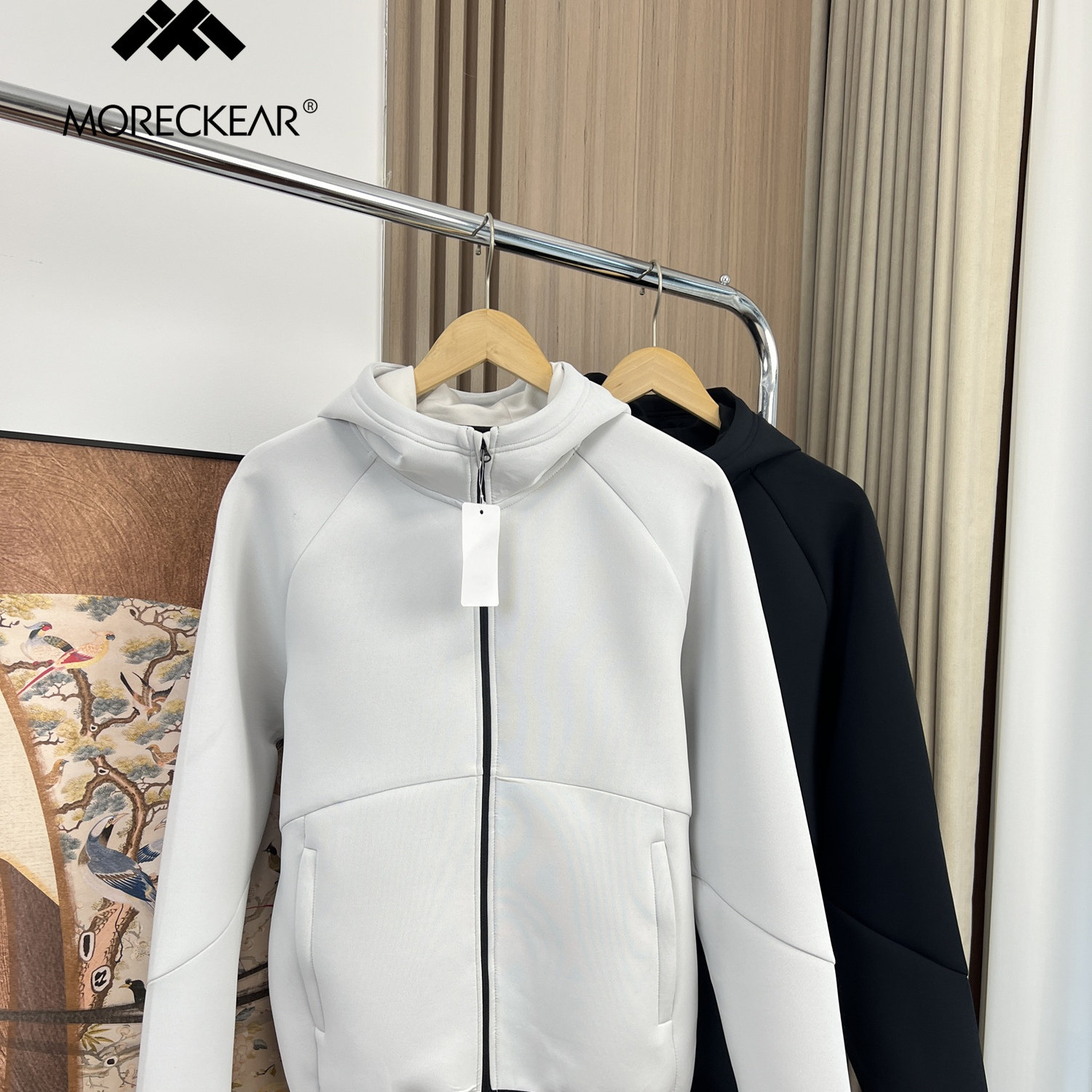 韩国订单！软软糯糯！外贸男装秋冬情侣款运动休闲连帽夹克外套潮