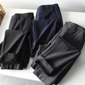 休闲长裤 轻商务 秋冬男士 外贸直筒纯色西裤 一条过冬 加绒加厚