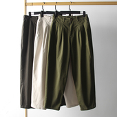 水洗工艺 外贸男装 夏季 日系简约风 潮牌舒适透气宽松九分休闲裤