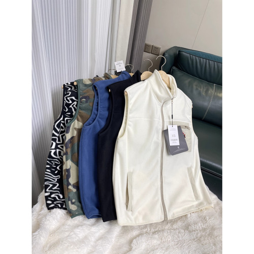 捡漏福利！双面摇粒绒！外贸男装秋冬情侣款加绒保暖立领休闲马甲