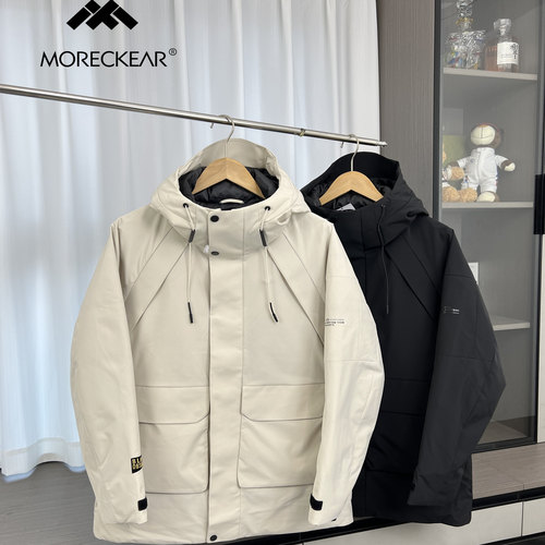 高端户外！内胆无缝压胶！外贸男装冬季御寒保暖中长款连帽羽绒服