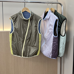 秋季 外贸男装 户外双面穿方格绒防风防水马甲潮 情侣款 大厂出品