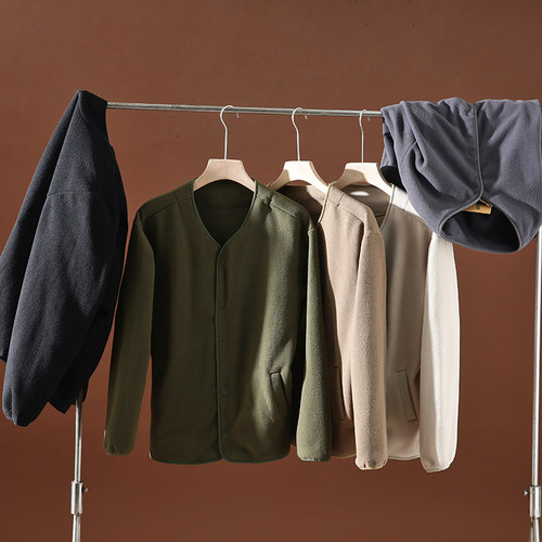 双面摇粒绒保暖休闲夹克外套