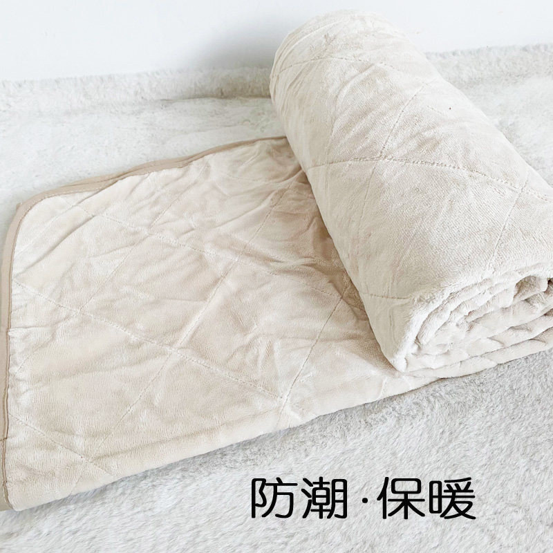 日单 防潮绒毯 细腻短绒隔潮毛毯保暖单人铺床毯户外野餐防滑绒垫
