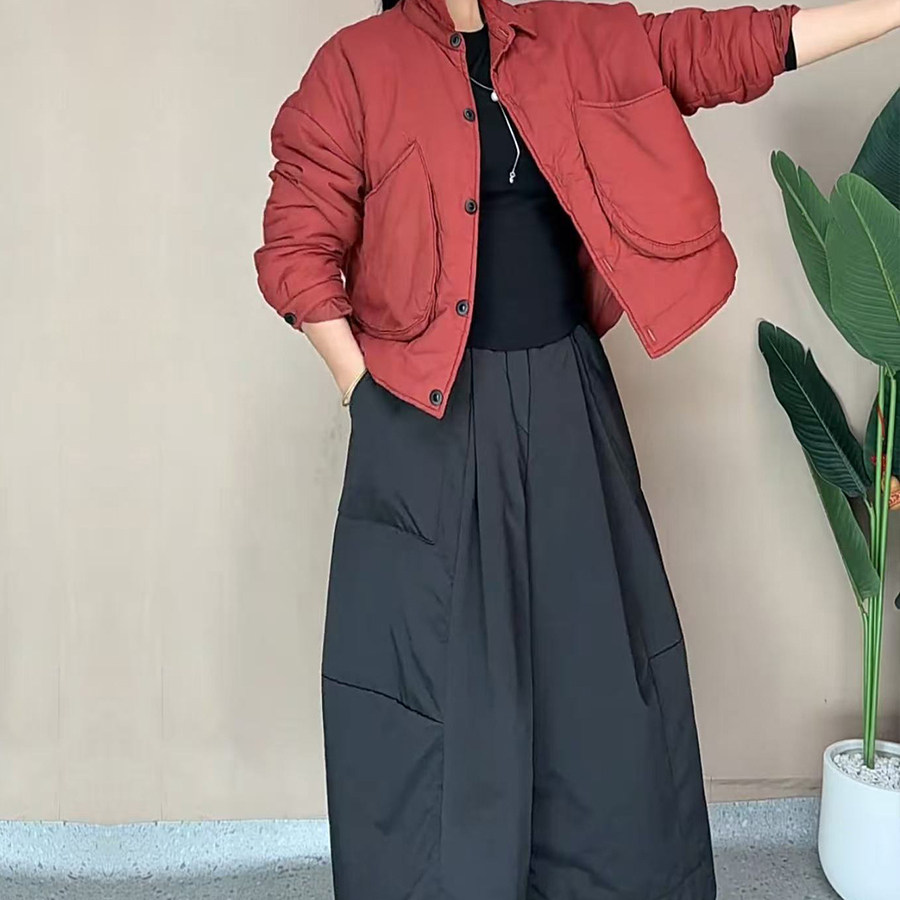 套装女秋冬2025新款高级感羽绒棉服外套阔腿棉裤子休闲时尚两件套