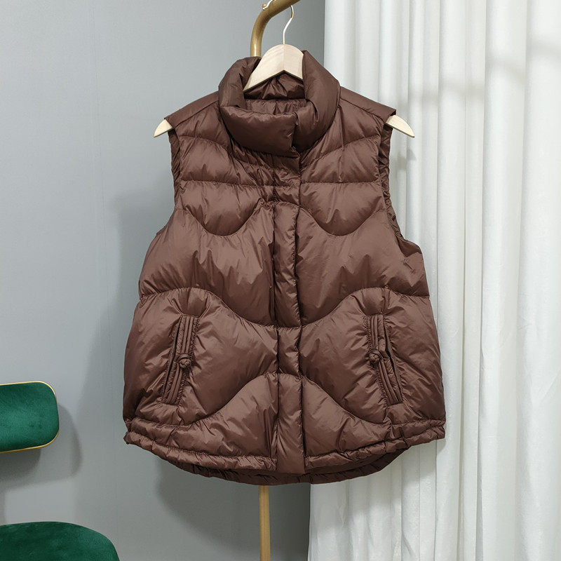 羽绒棉马甲女秋冬外穿2025新款宽松时尚短款保暖背心立领马夹外套