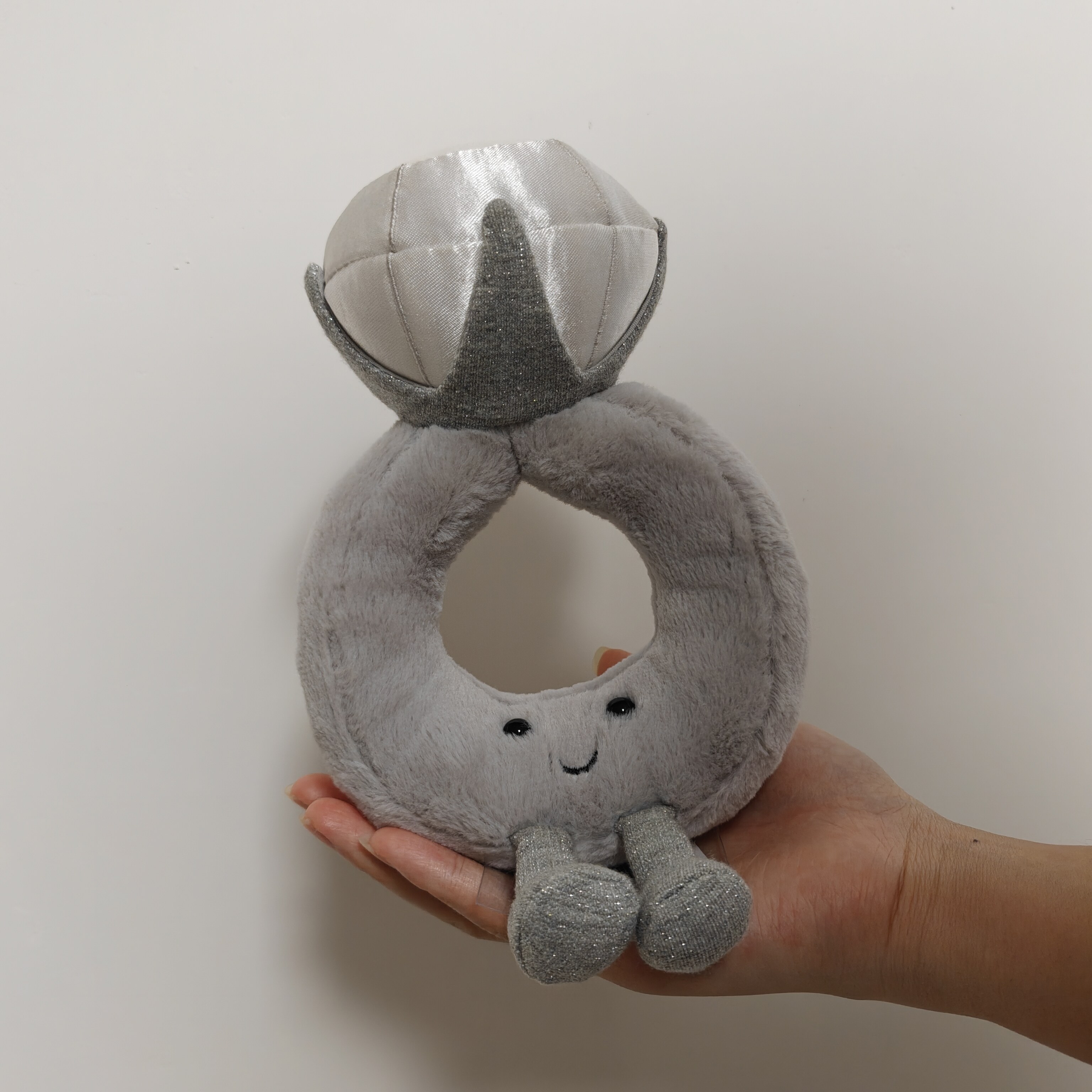 正版现货JELLYCAT钻戒毛绒玩具可爱戒指造型玩偶现货男女通用礼物