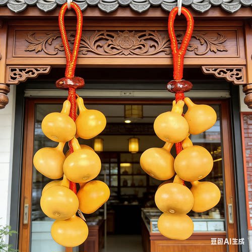 天然葫芦门对门挂件小葫芦串挂饰家居客厅玄关平安福禄真葫芦壁挂