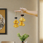 天然葫芦门对门挂件小葫芦串摆件客厅玄关装 饰品六六大顺葫芦挂饰