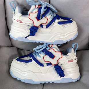 男女百搭情侣老爹运动鞋 复古厚底增高面包鞋 ins潮牌新款 国潮男鞋