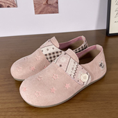 女学生百搭休闲板鞋 2026新款 复古潮流魔术贴粉色一脚蹬全包勃肯鞋