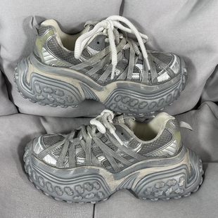 男女百搭情侣休闲运动鞋 国潮男鞋 ins潮牌复古做旧厚底增高老爹鞋