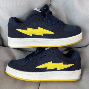情侣百搭运动滑板鞋 小众原创复古闪电面包鞋 ins2025新款 国潮男鞋