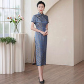 新中式 显瘦 复古改良桑蚕丝连衣裙年轻款 真丝旗袍夏女2025新款 短袖