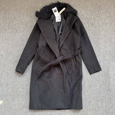 外贸尾货女款春秋毛呢外套风衣中长款显瘦百搭女士毛呢外套