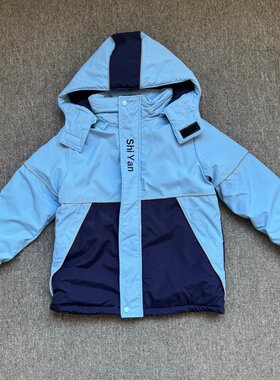 非外贸儿童秋冬棉服男女童冬季夹棉保暖外套拆卸帽子
