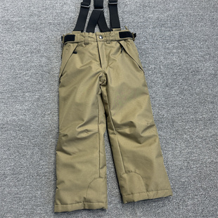 外贸尾货儿童秋冬季滑雪裤背带款夹棉加厚中大童男童女童滑雪裤子