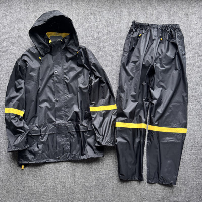 钓鱼户外专用尼龙压胶防暴雨雨衣分体式套装加厚男款加肥大码雨裤