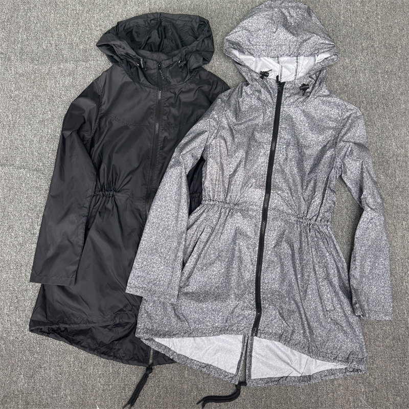 外贸尾货女款春秋季薄款单层中长款连帽外套收腰显瘦百搭女士外套,女装/女士精品,短外套,淘宝优惠券,粉丝福利购,淘宝优惠卷