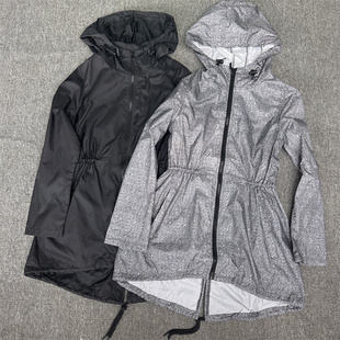 单层中长款 薄款 连帽外套收腰显瘦百搭女士外套 春秋季 外贸尾货女款