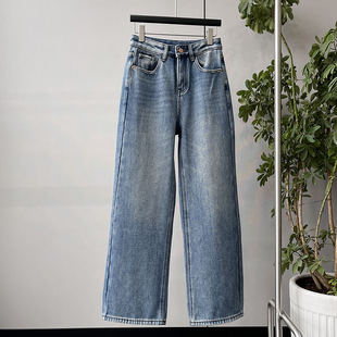 深冬ROW家恒温科技一体厚绒土耳其长绒棉面料直筒阔腿牛仔长裤