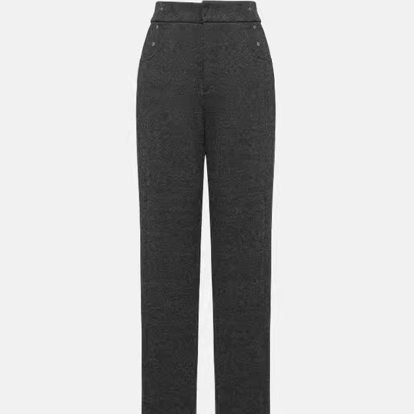 通勤时尚高腰羊毛混纺休闲裤