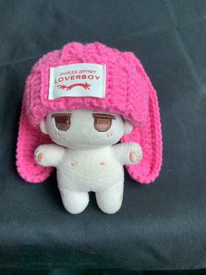 10cm棉花娃娃兔耳帽子手作diy毛线帽loverboy钩织帽可换色