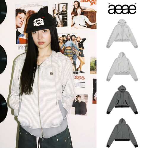 【官方正品】aeae卫衣条纹外套女