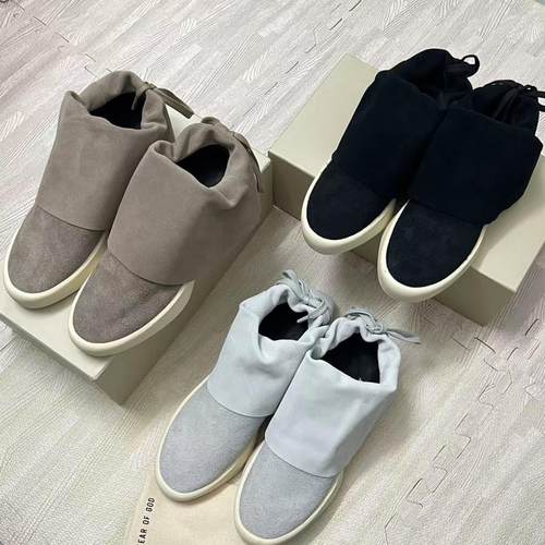 褶皱麂皮厚底板鞋一脚蹬低帮