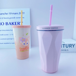 23cm环保塑料吸管适配多款 吸管杯带吸管套彩色吸管