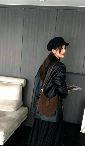 乐花惜时女包小磨砂皮单肩斜挎潮