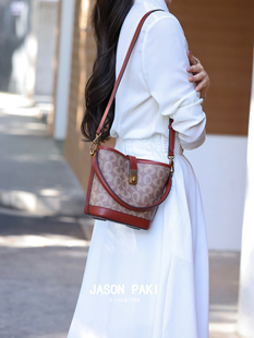 杰森柏奇2025新款女包高级感手提包时尚百搭单肩斜挎包小水桶包潮