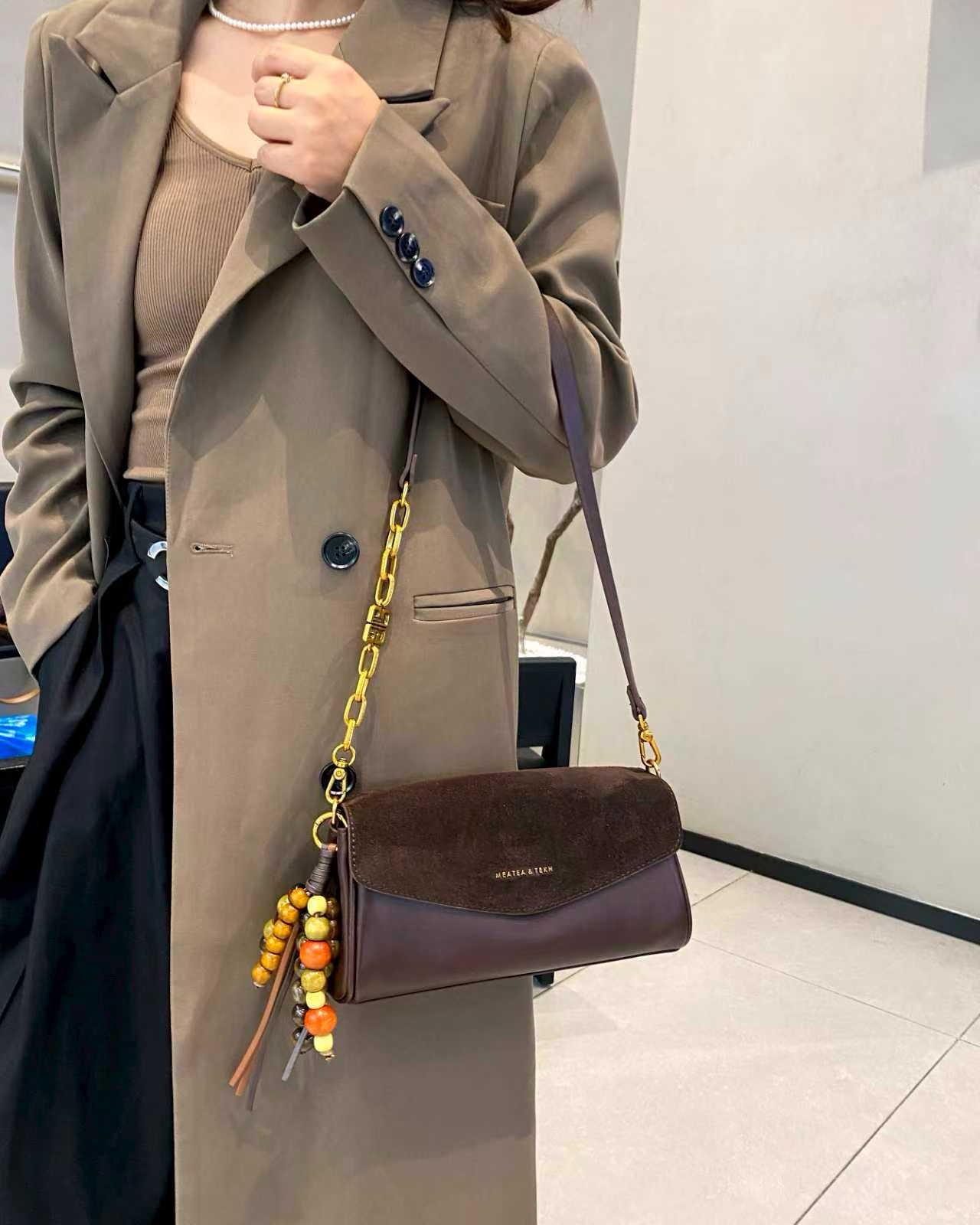 美缇女包小磨砂皮圆通单肩斜挎潮