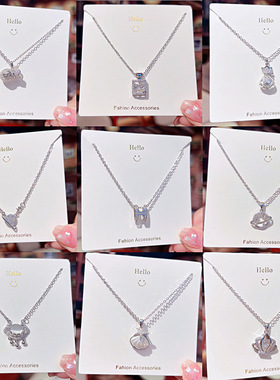 日韩轻奢设计感银色钛钢项链女ins潮小众百搭网红锁骨链高级颈链