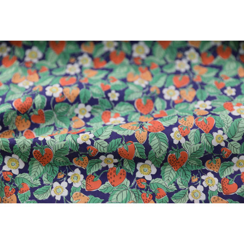 Lib**ty草莓幻梦100支长纤棉幅宽138cm【QB068026-2】定制不退换