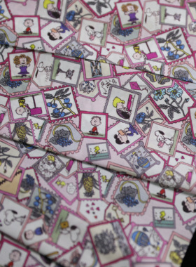 【QB068002-1】史努比印花100支长纤棉布DIY服装面料，幅宽138cm