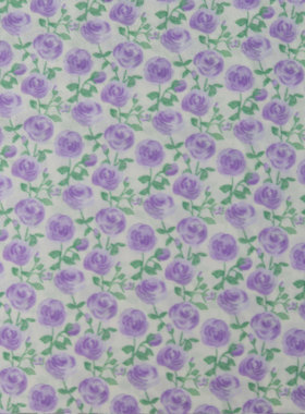 【105141-1】Lib*rty紫色花苞玫瑰80支高密棉布印花diy服装面料