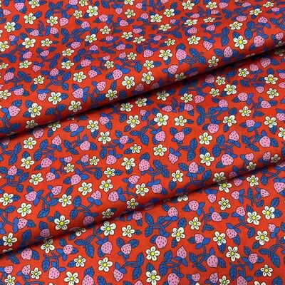 【068037-1】Lib*rty草莓100支长纤棉138cm定制不退换