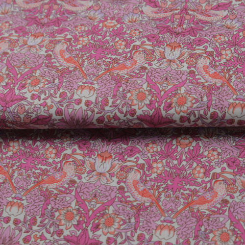 【068055-3】Lib*rty草莓小偷棉布100支长纤棉138cm定制不退换