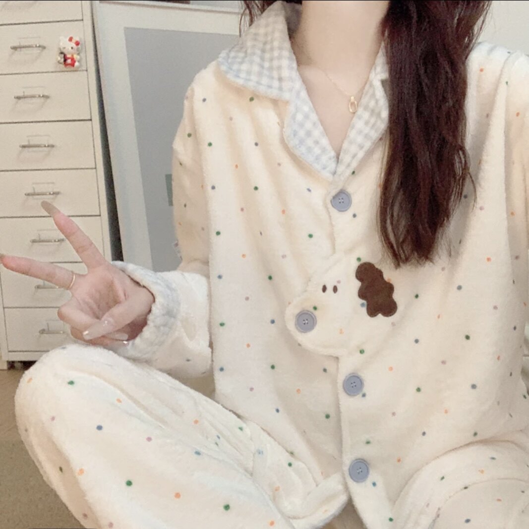 睡衣女秋冬季2025新款加厚珊瑚绒套装女孩大童冬款法兰绒家居服,女士内衣/男士内衣/家居服,睡衣/家居服套装,淘宝优惠券,粉丝福利购,淘宝优惠卷