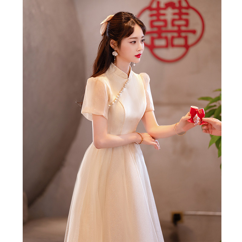 春夏宴会舞台主持人礼服裙显瘦图片