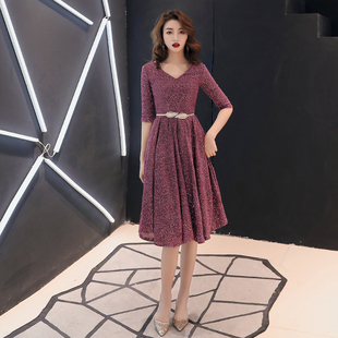宴会晚礼服女中长款名媛小礼服连衣裙气质很仙的显瘦洋装高端