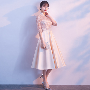 小礼服裙女2025新款秋冬生日宴会气质伴娘服晚礼服平时可穿连衣裙