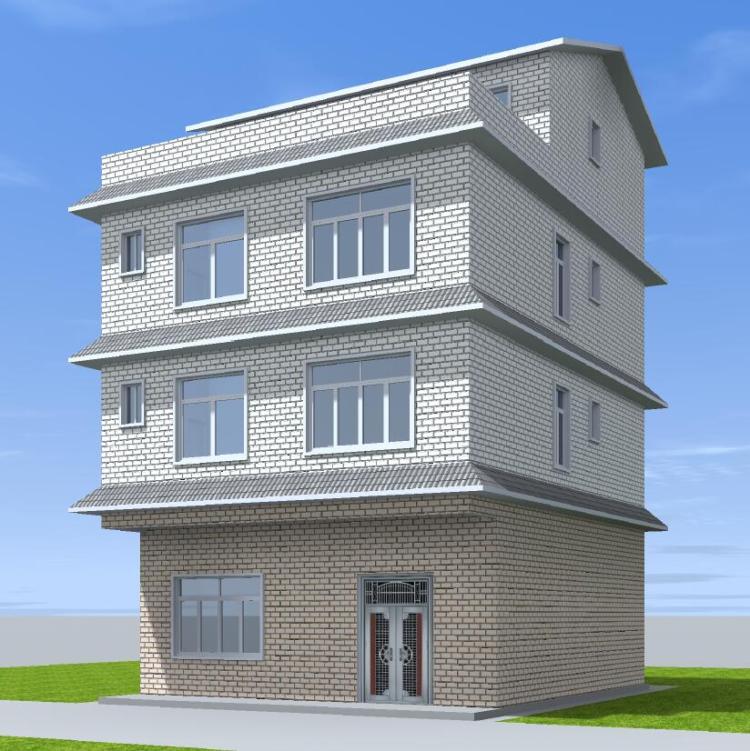 9x10 三层半新农村别墅自建设计素材/源文件