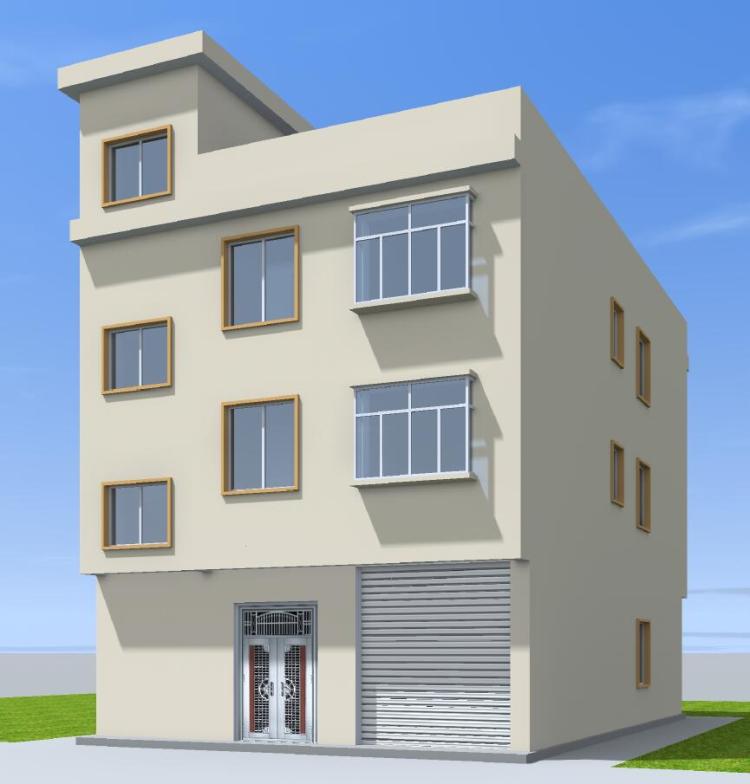7 三层临街门面房自住出租房设计图建筑结构全套图纸效果图