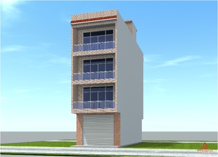 5.5x15自建临街单开间门面楼房设计图施工图纸四层楼房户型自住房