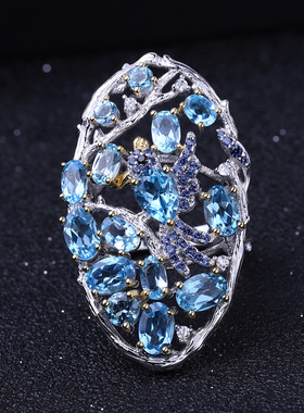 秘密花园设计师款S925银复古风vintage新中式小众高颜值纯银戒指