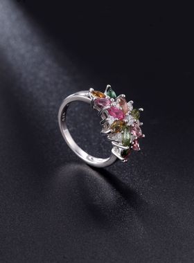 奢华时尚S925银设计感欧美气质小众复古风vintage高颜值纯银戒指